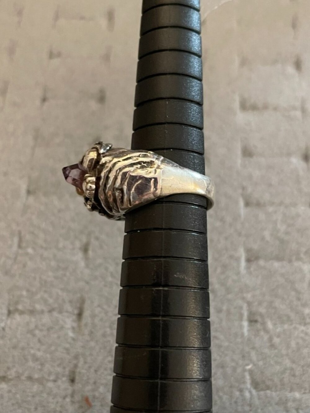 Vintage Sterling Silver Ring Sz 5 Handmade Amethyst Bob Stringer OOAK Y2K $325 - Picture 9 of 16